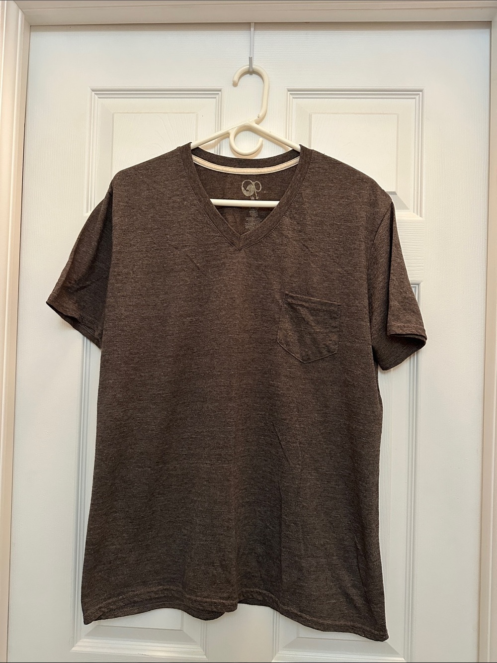 OP Men's Brown V-Neck Pocket Tee
